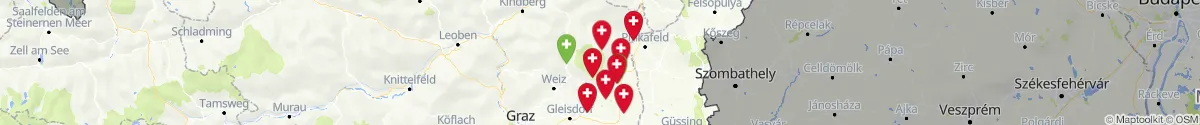 Kartenansicht für Apotheken-Notdienste in der Nähe von Hartberg (Hartberg-Fürstenfeld, Steiermark)